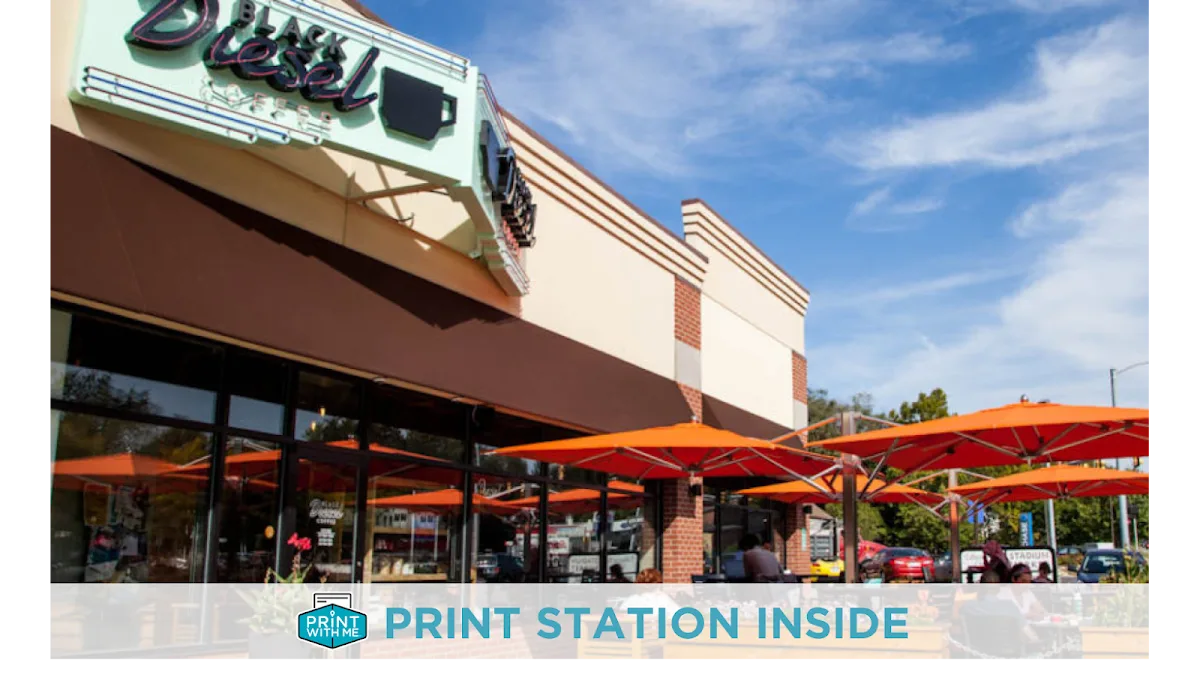PrintWithMe Print Kiosk at Black Diesel Coffee