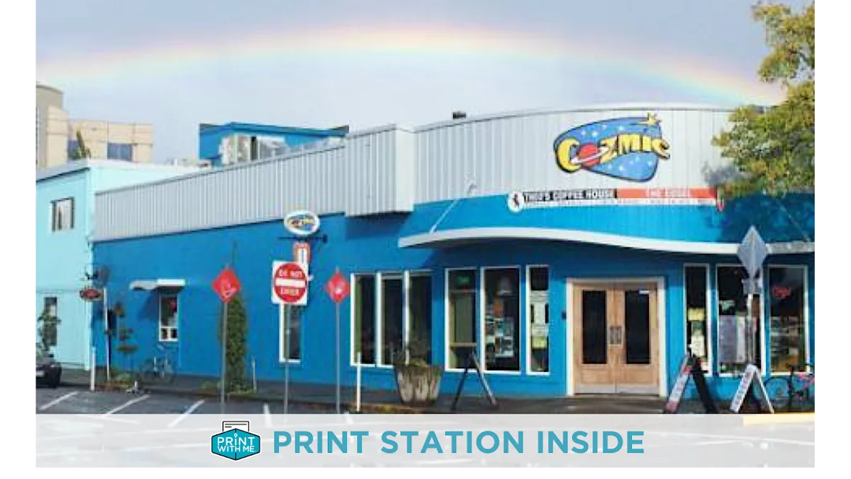 PrintWithMe Print Kiosk at Theos Coffee House